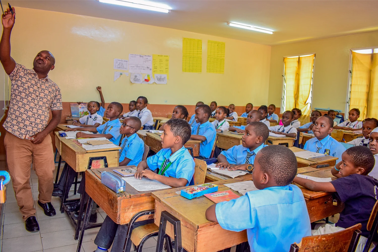 A teacher leading a lesson in a Primary classroom at St. Christopher's